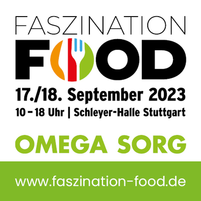 Logo der Messe Faszination Food / Omega Sorg